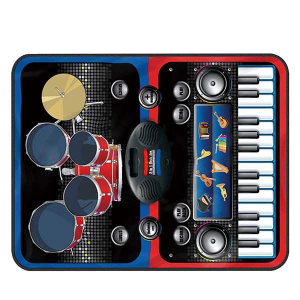 SUNLIN Mini DJ Mixer Playmat, Gift Toy for 3-8 Year Old Boys Girls,  Combined with Piano Mat & Drum Pad Beat Maker, Remix Sound, 8 Drum Sounds,  8 Instrument Sounds, 8 Music