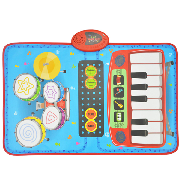 Mini 2 in 1 Music Jam Mat, 70 x 45 cm, 2 Player, 13 Keys - SUNLIN