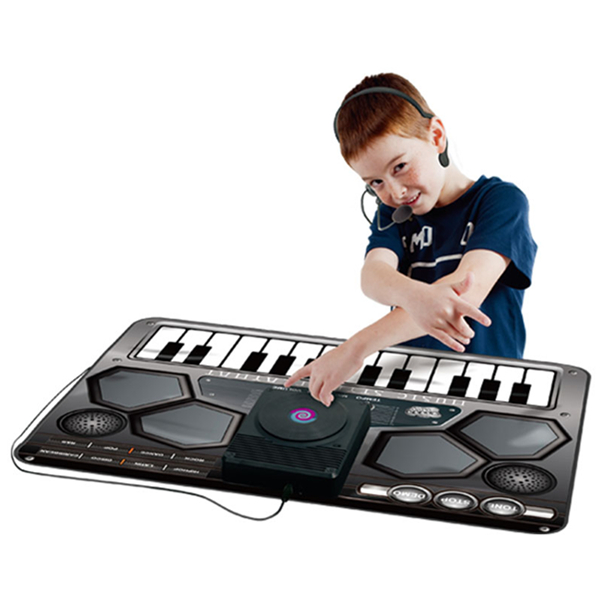 SUNLIN Mini DJ Mixer Playmat, Gift Toy for 3-8 Year Old Boys Girls,  Combined with Piano Mat & Drum Pad Beat Maker, Remix Sound, 8 Drum Sounds,  8 Instrument Sounds, 8 Music