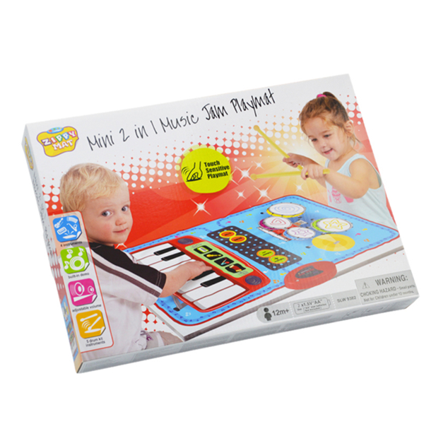 2 in 1 Music Jam Playmat, Electronic Drum Mat and Piano Mat