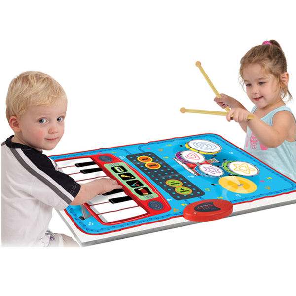 2 in 1 Music Jam Playmat, Electronic Drum Mat and Piano Mat