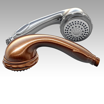 Plastic Shower Head Prototype, PP, PC, PU, PVC, POM, Woodgrain Finish