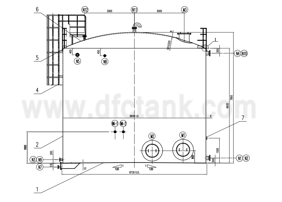 fire-water-tank-carbon-steel-q235b-api-650-100000-gallon-drawing