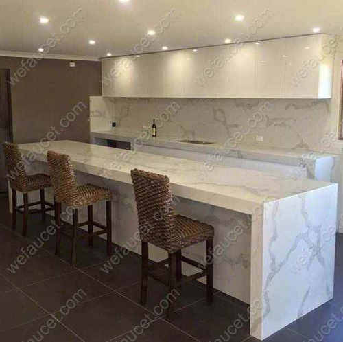 Calcatta Quartz Stone Kitchen Countertop 108IN x 26IN