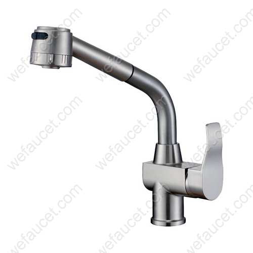 Single-Handle Kitchen Faucet, Pull-Out Sprayer, Zinc Alloy Handle