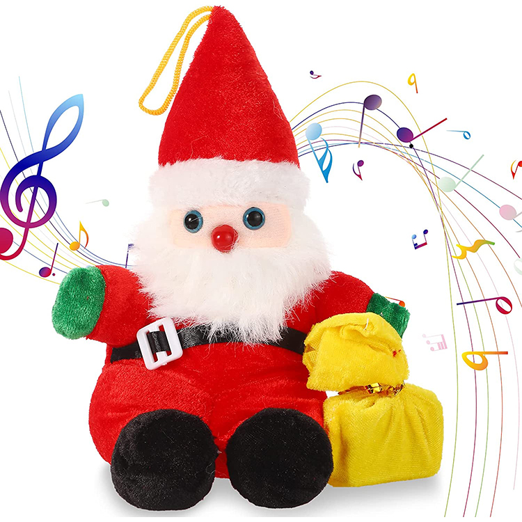 Christmas Santa Plush Toy Electric Musical Plush Santa Claus Stuffed Toy