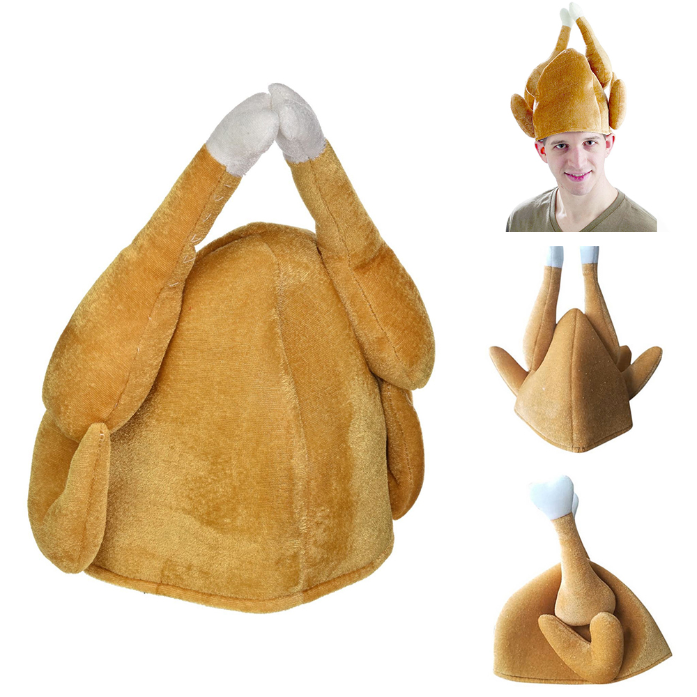 Party Hat Roasted Turkey Hat Plush Adults Hat Thanksgiving Day