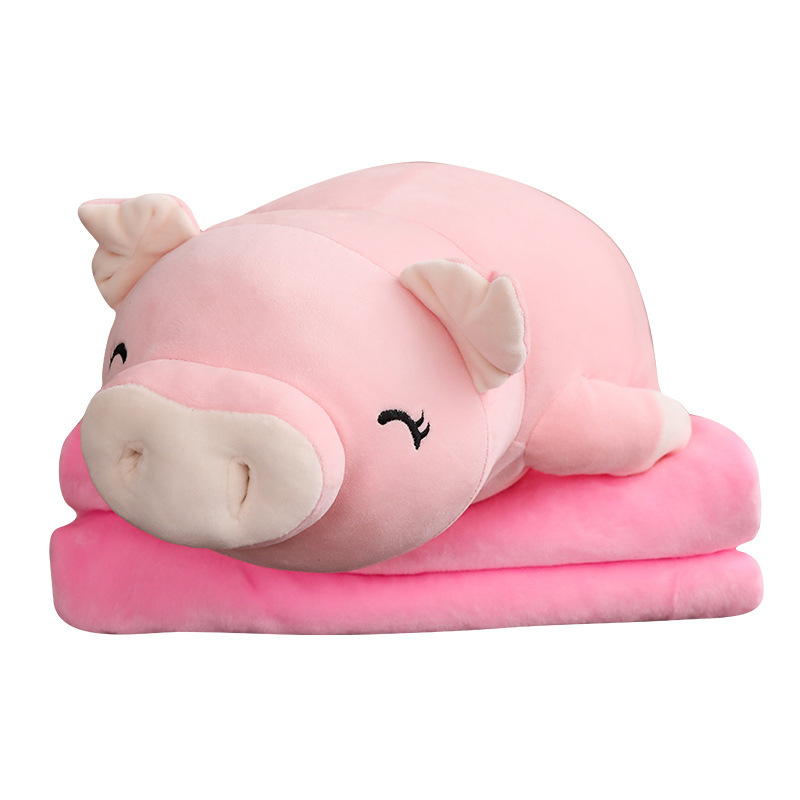 Pig Stuffed Doll Lying Plush Piggy Toy White/Pink Animals Soft Plush