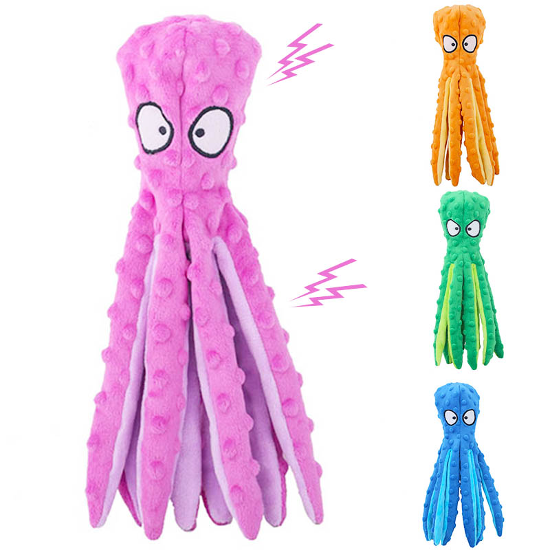 Wholesale 8-Legs Octopus Soft Stuffed Plush Squeaky Dog Squeakers Toy
