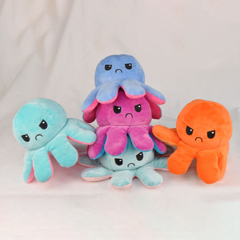 Reversible Plush Octopus Doll Double-sided Flip Octopus Plush Toys