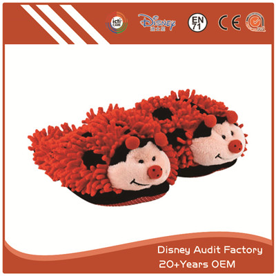 Fuzzy Ladybug Slippers