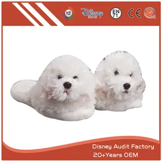 White Dog Slippers