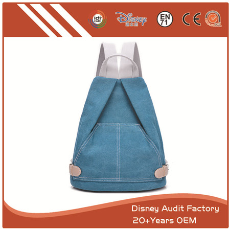 Blue Canvas Backpack, Custom Design, Soft and Skin-friendly