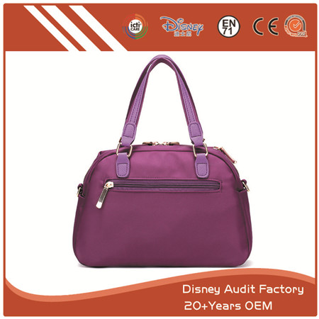 Purple Polyester Handbag, Can Be Made of PU, Canvas, Cotton