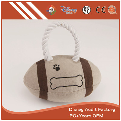 Plush Rugby Pet Bite Toys Fashion Embroidery Designs Pattern Custom