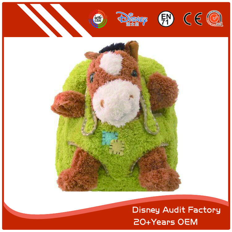 Plush Donkey Backpack, 45CM, Embroidery, Printing Pattern