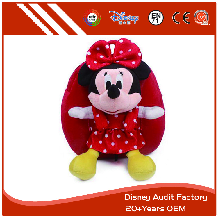 Plush Minnie Backpack, Embroidery, 100% PP Cotton
