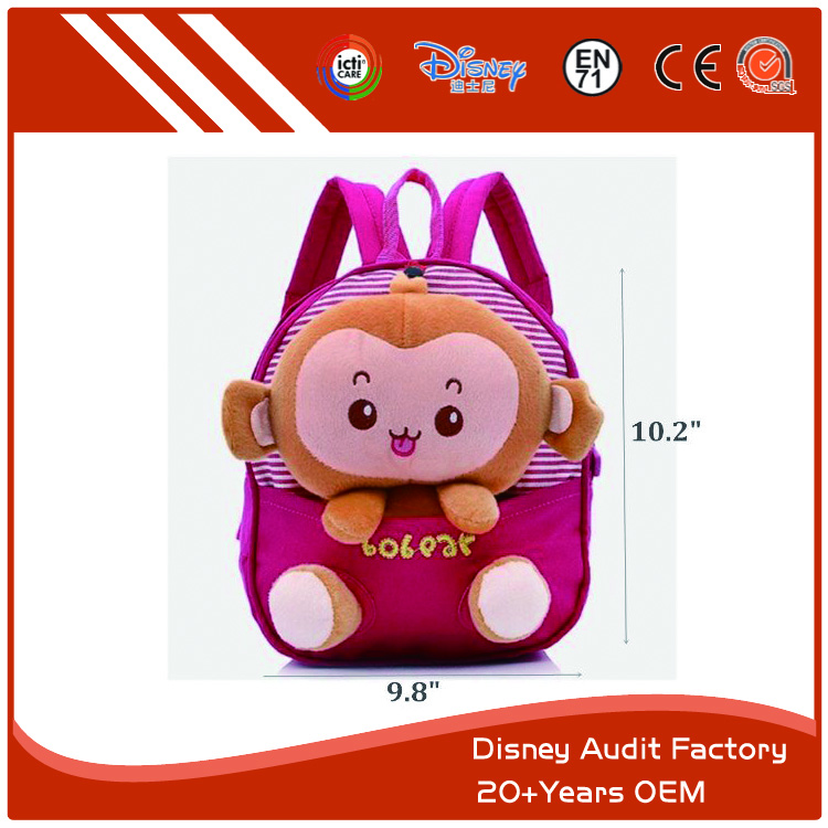 Plush Monkey Backpack, Embroidery, Printing Pattern, OEM