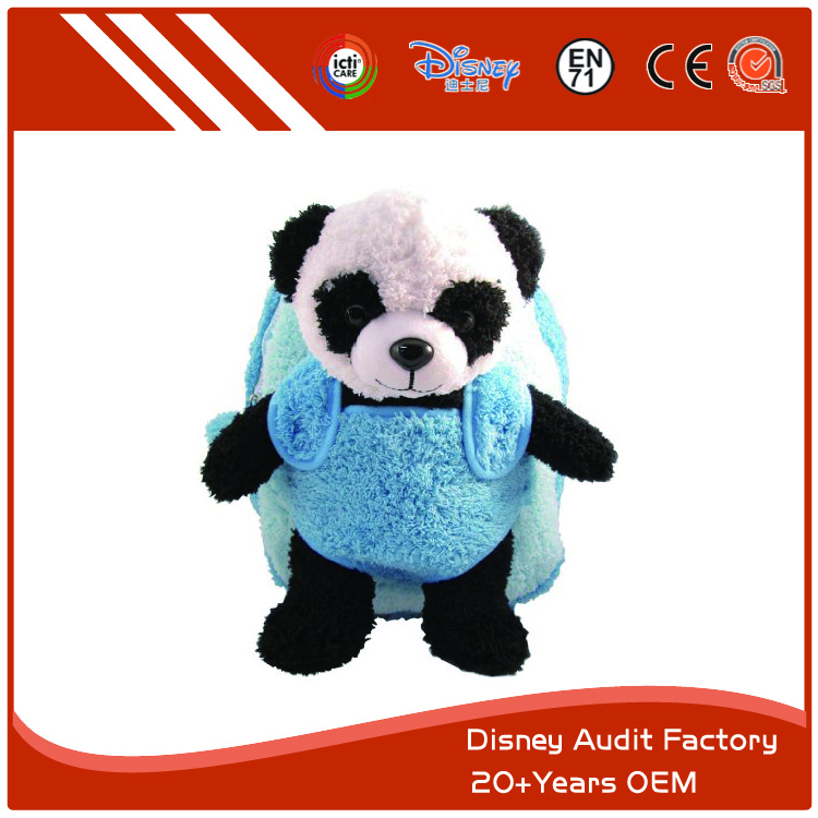 Plush Panda Backpack for Kids, Embroidery, Printing Pattern
