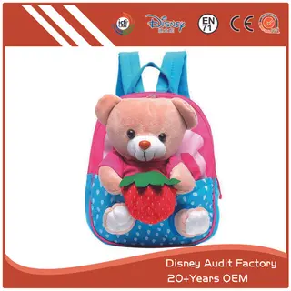 Plush Bear Backpack, Embroidery, Printing Pattern, 45CM