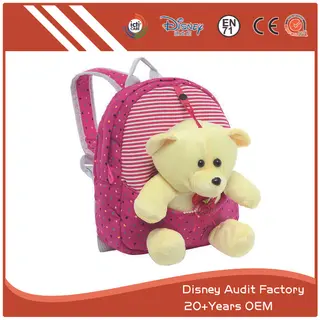 Plush Polar Bear Backpack, 100% PP Cotton, Printing, Customized