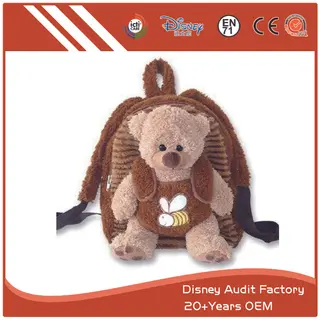 Teddy Bear Children's Backpack, Plush, 100% PP Cotton