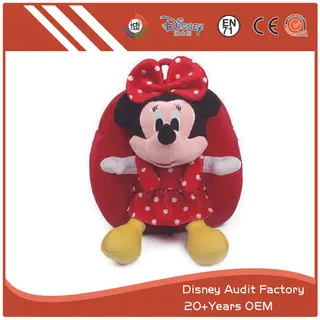 Plush Minnie Backpack, Embroidery, 100% PP Cotton