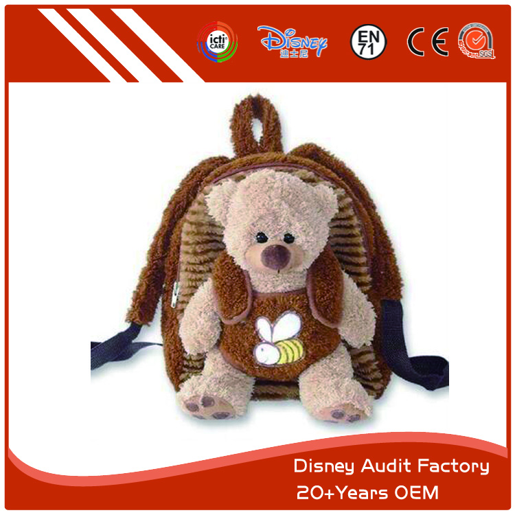 Teddy Bear Children's Backpack, Plush, 100% PP Cotton