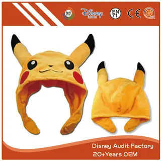 Kawaii Pikachu Plush Hat Yellow Color Personalized Hat