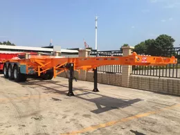 The skeleton semi trailers with tri-axle will be shipped to Vietnam