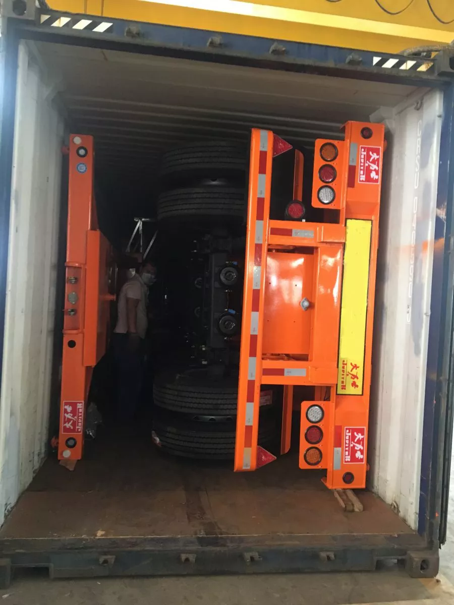 Four units of semi trailer to be shipped to Southeast Asian customers