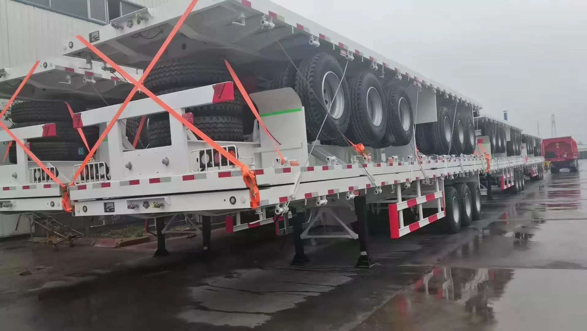 Flatbed Trailers Ready to Be Shipped
