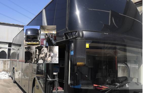 Kinglong Used Brown Bus, Odometer 491, Seat 55
