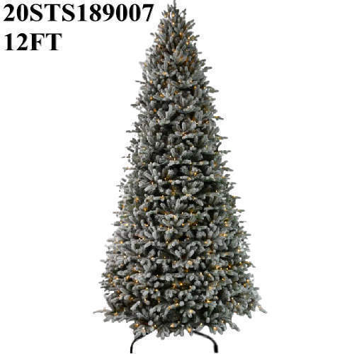 12 FT DIA PRE - LIT ASHLAND SPRUCE FLOCKED PE PVC Xmas TREE