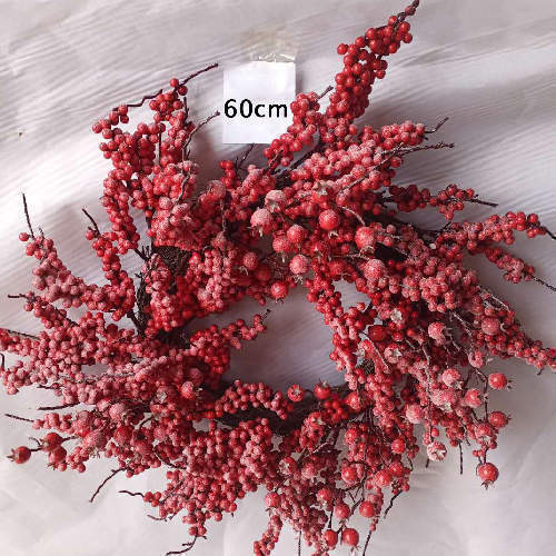 Winter Elements Red Berries with Snow, 60 CM