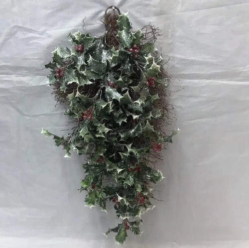 21 inch Xmas Teardrop Swag Decor for Christmas Holiday Decor, 21 inch