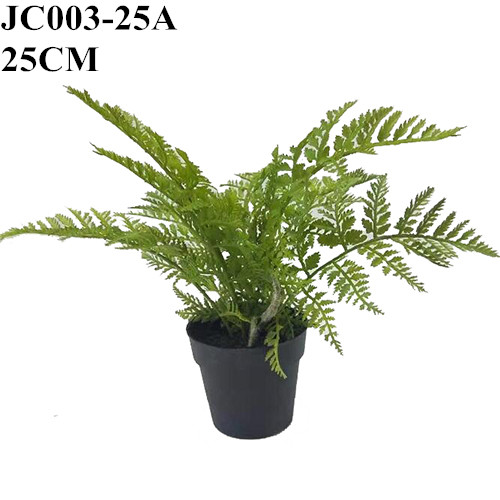 Artificial Fern, Faux Fern Plant Bonsai, Faux Green Fern, Potted