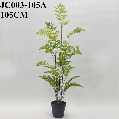 Artificial Fern, Faux Fern Plant Bonsai, Faux Green Fern, Potted