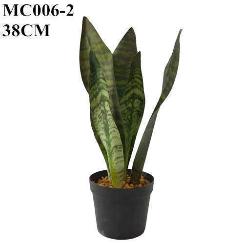 Artificial Laurentii Snake Plant, Green, Potted Faux Plant, 38 CM