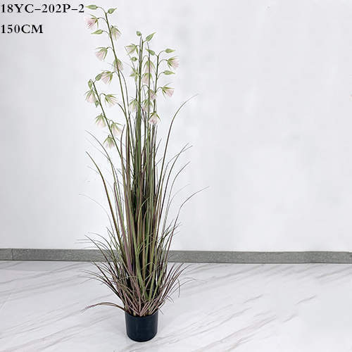 Artificial Green Grass with Flowers, 150CM