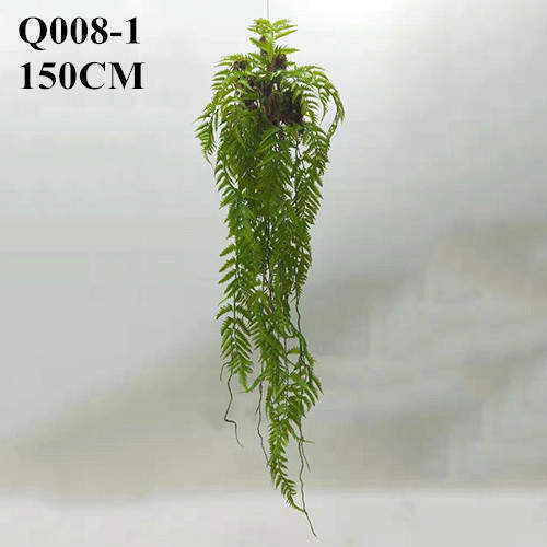 Artificial Plastic Fern Hanging Plant Look Real 150 CM