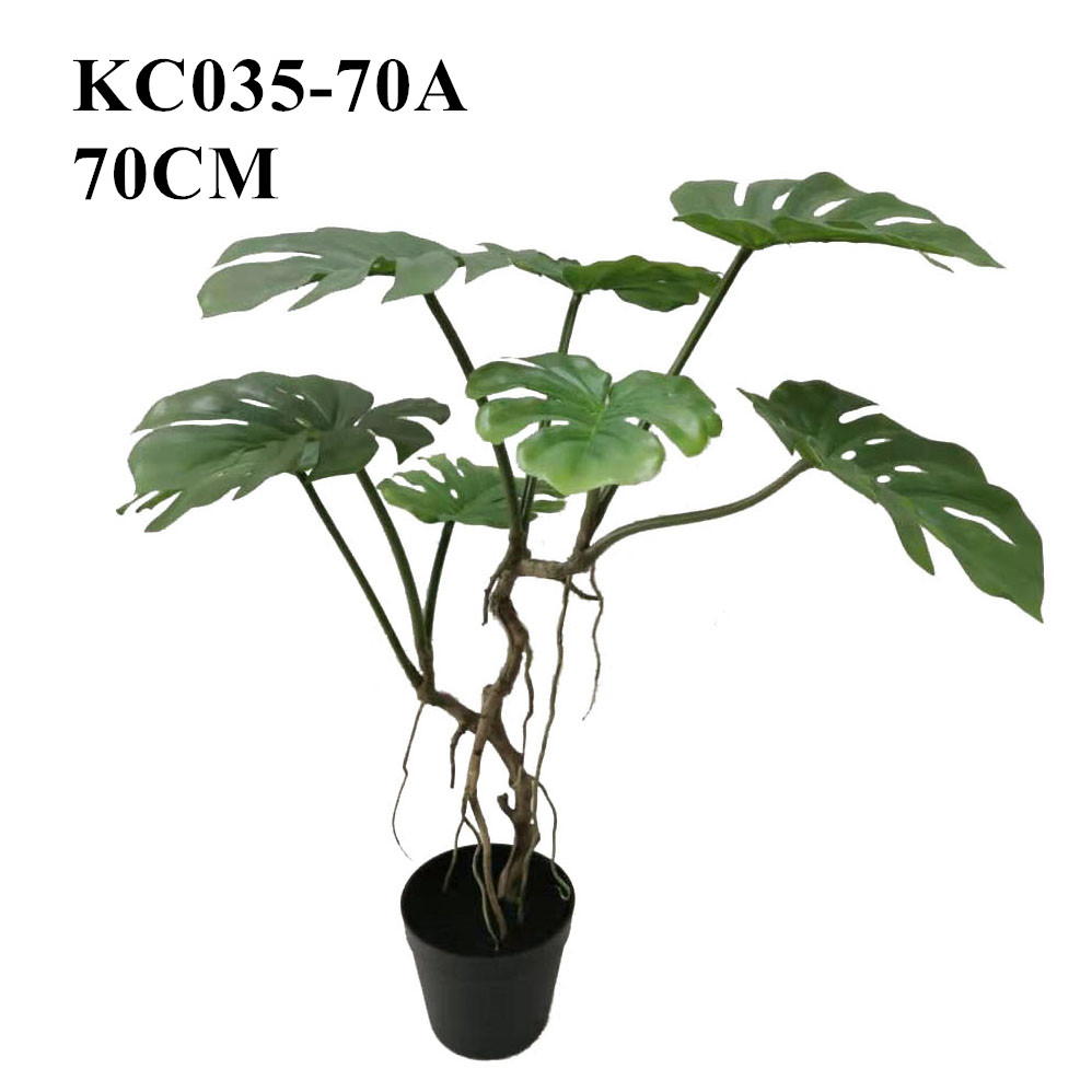 Artificial Monstera Ceriman in Black Pot, 70CM