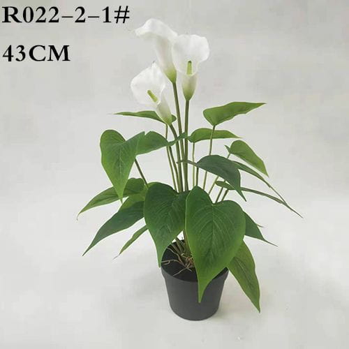 Artificial Arum Lily Potted Plant, 43CM