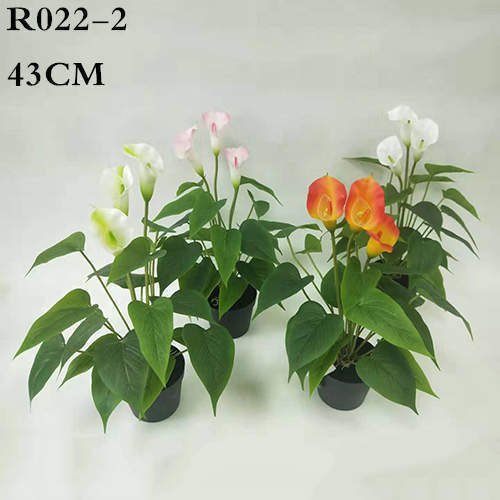 Artificial Arum Lily Potted Plant, 43CM