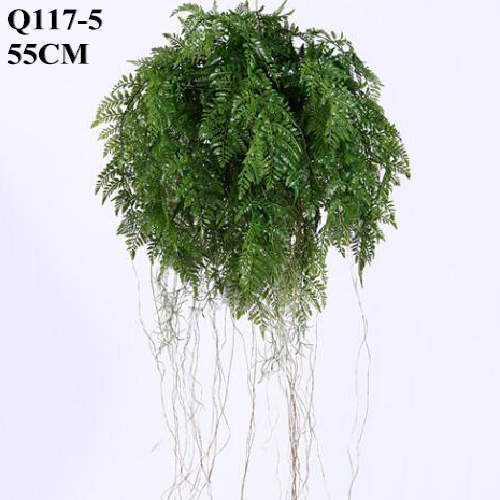 Artificial Mini Green Fern Hanging Plant, 55 CM