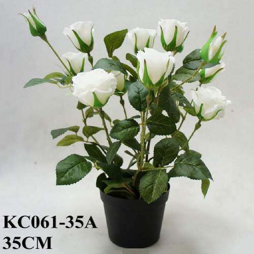 Artificial Rose Bonsai White Flower, 35 CM