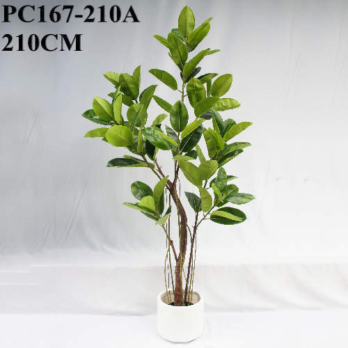 Artificial Rubber Tree Big Green Tree, 210 CM