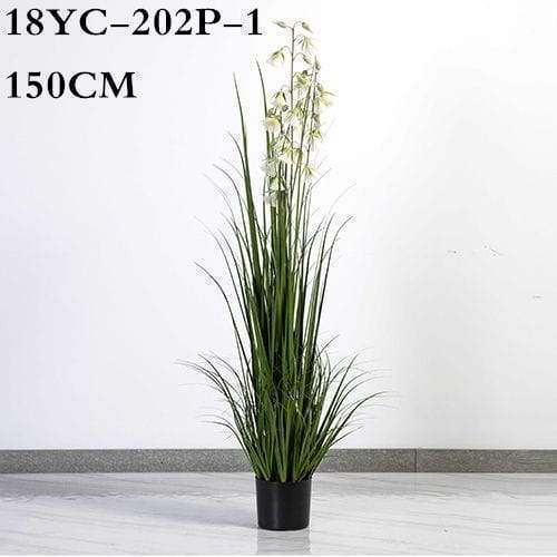 Artificial Green Grass with Flowers, 150CM