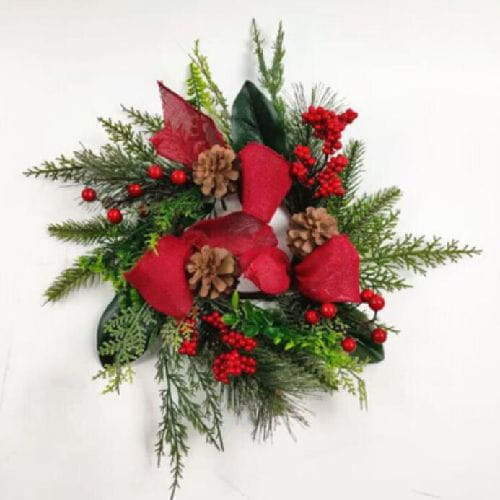 Christmas Wreath Pine Cones Red Berries