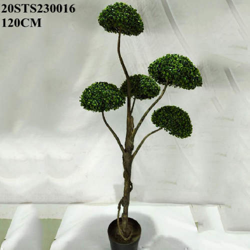 Faux Potted Floor Boxwood Tree, 120 CM